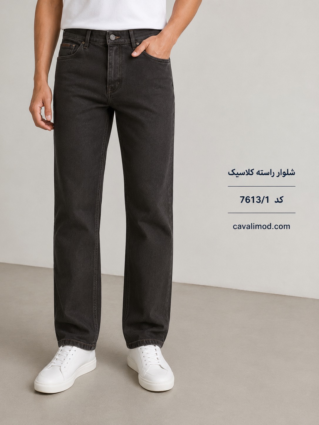 شلوار مردانه راسته کلاسیک موکا کد 7613