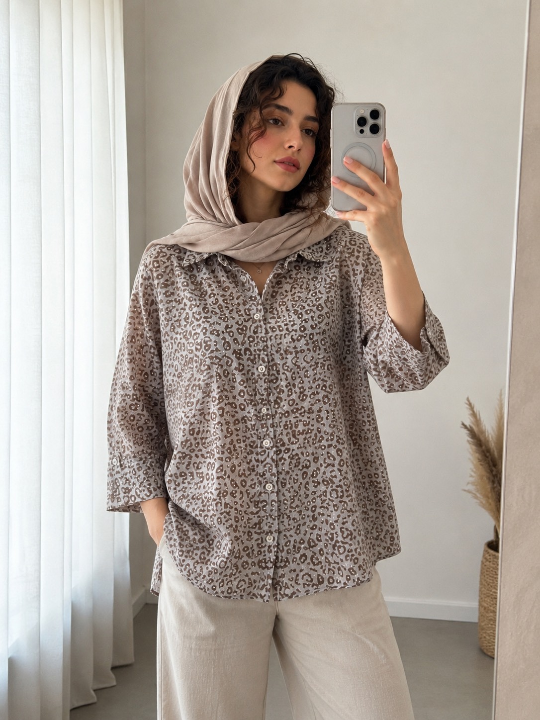 شومیز پری شیشه ای پلنگی