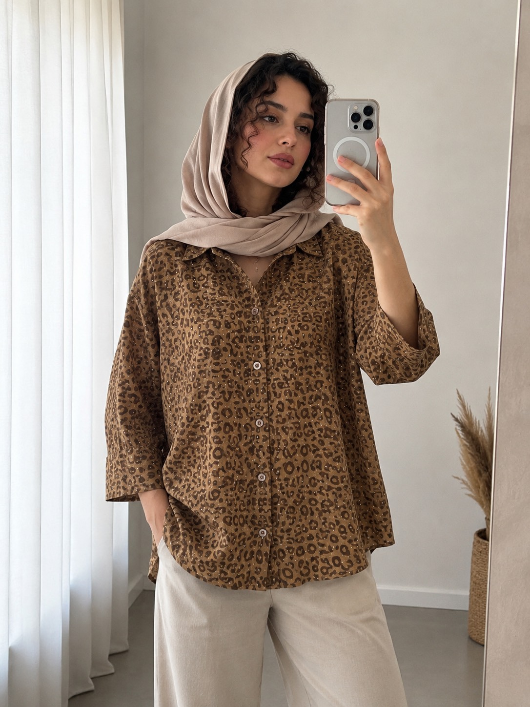 شومیز پری شیشه ای پلنگی