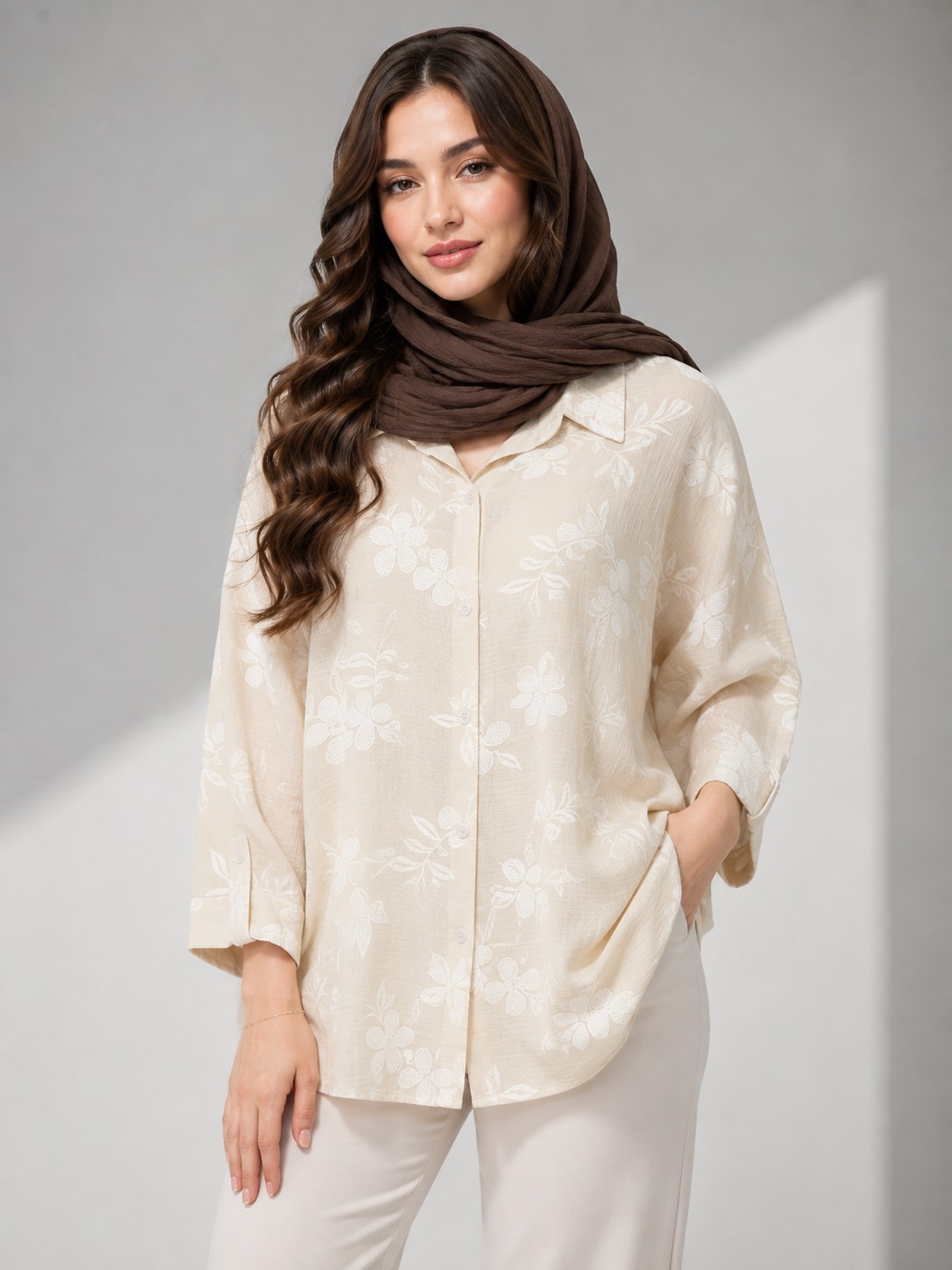 شومیز کادنزا گل گچی لیانا