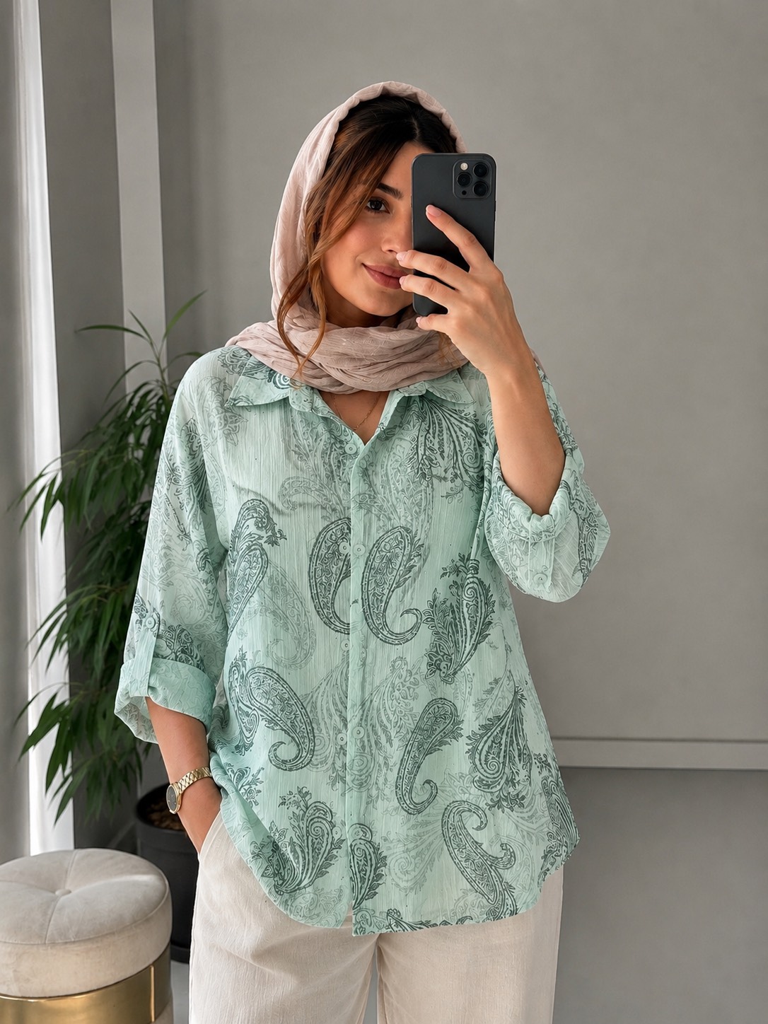 شومیز شیشه ای ترمه