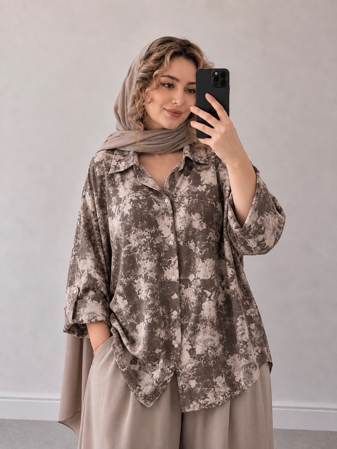 شومیز آبرنگی کوک دوزی سایه