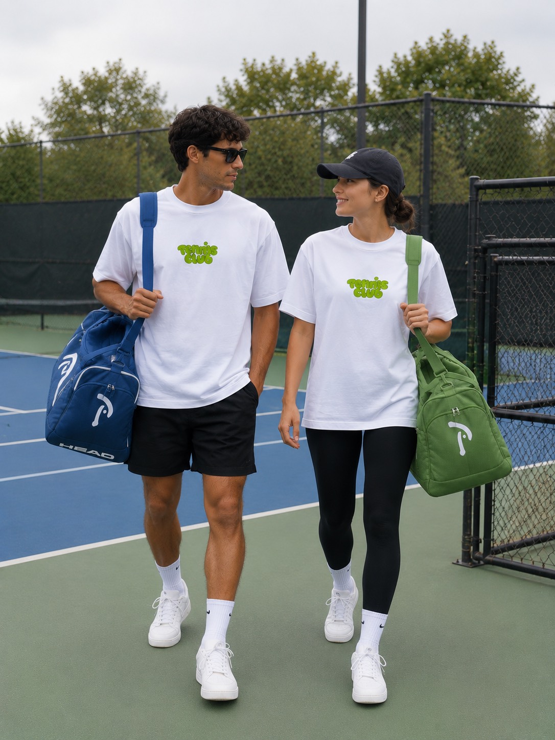 تیشرت دو نخ باکسی Tennis club