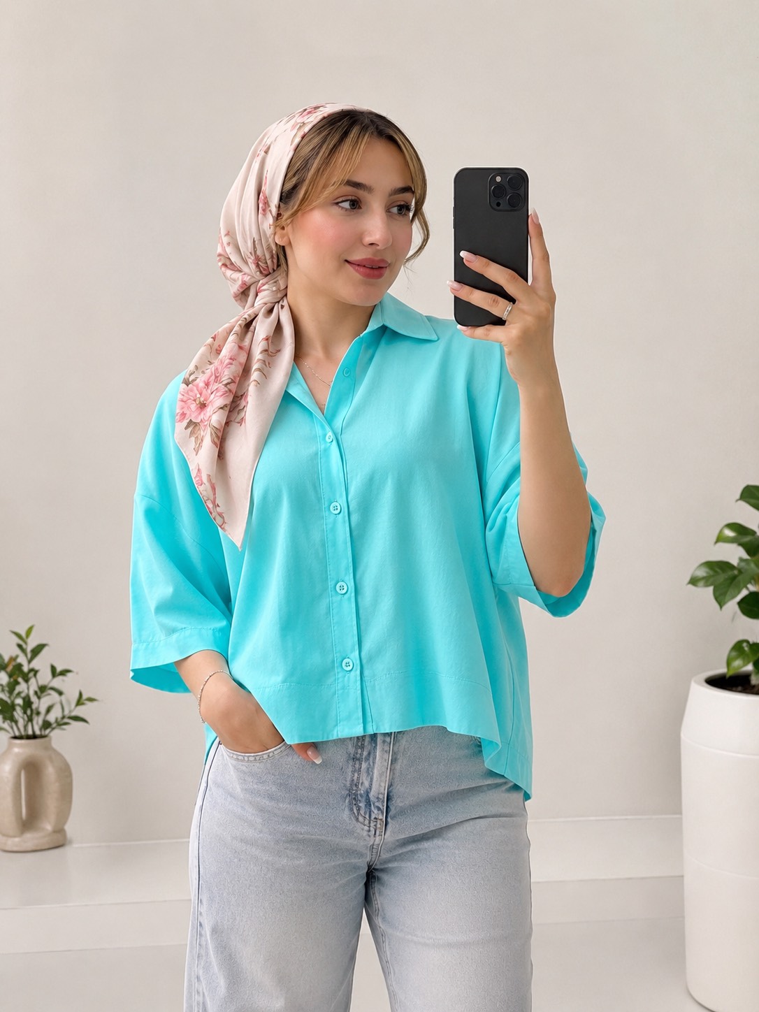 شومیز مودال یقه هفت الینا