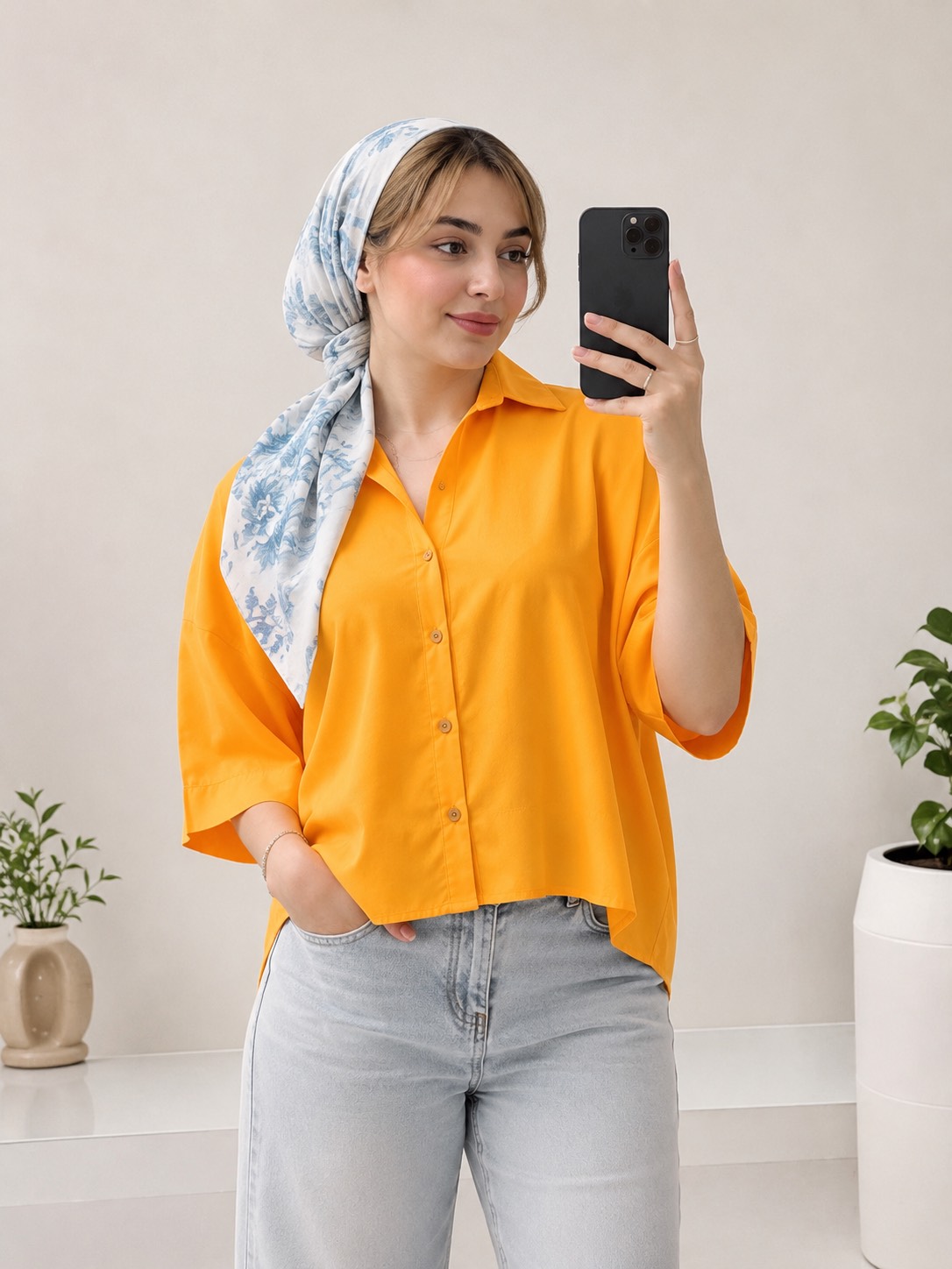 شومیز مودال یقه هفت الینا