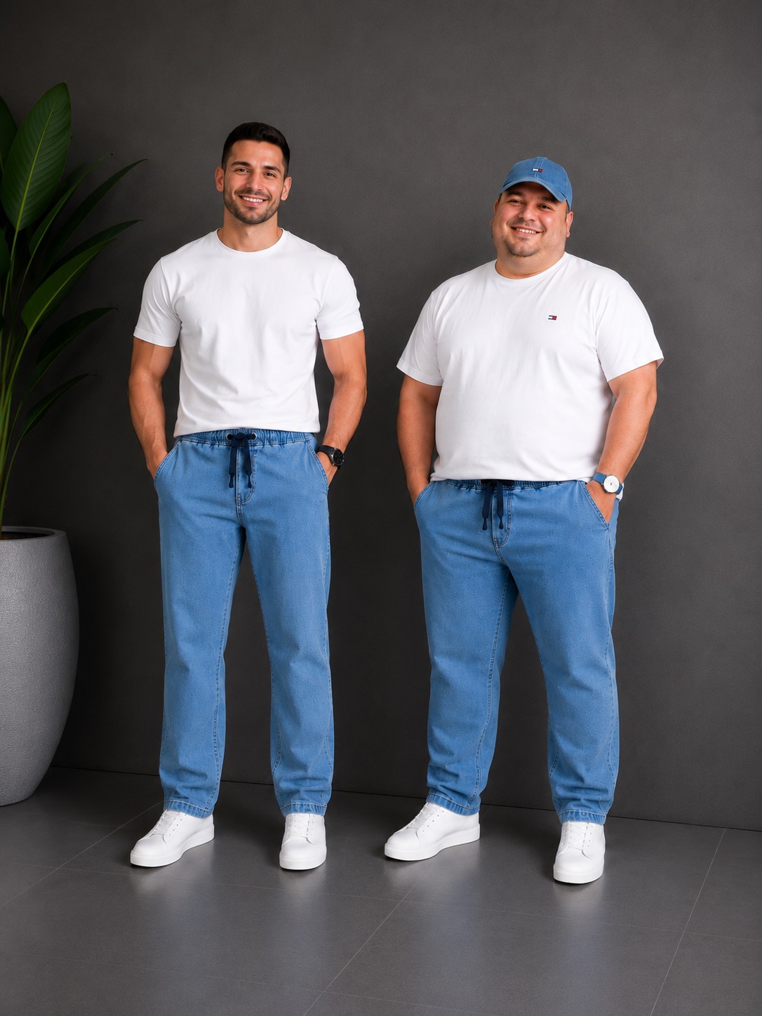 شلوار جین کمرکش دمپا ساده