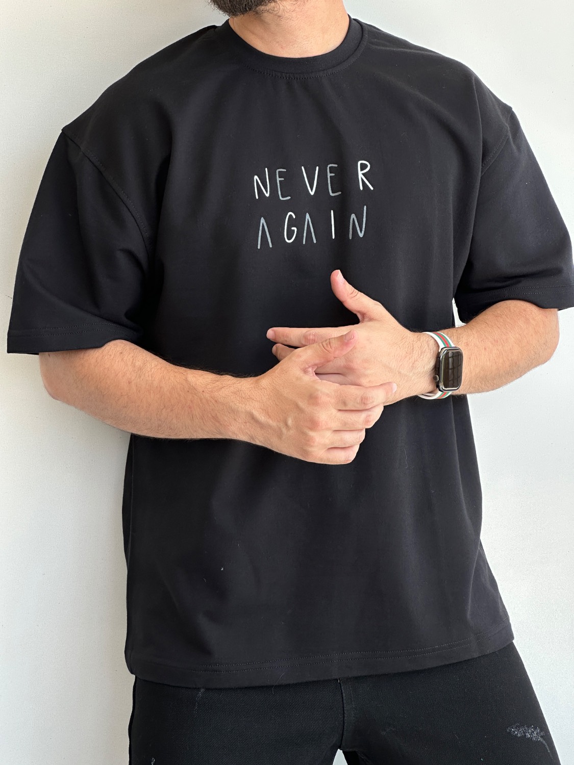 تیشرت باکسی مردانه NEVER