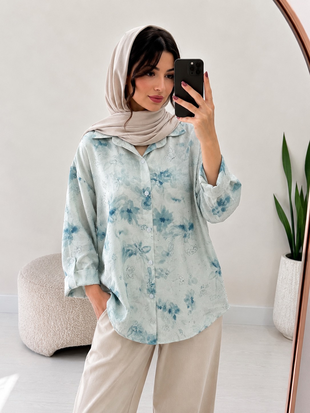 شومیز طرحدار فول نگین فرزانه